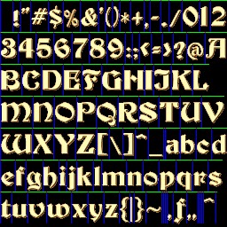 Font atlas