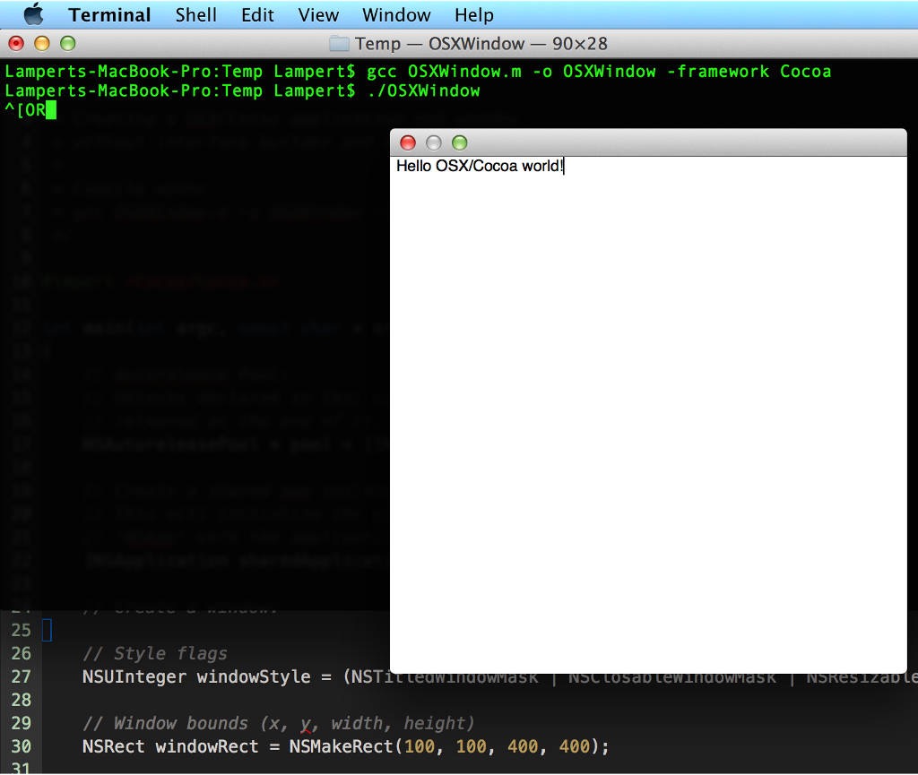 Simple OSX window Simple OSX window